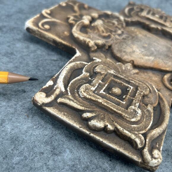 VTG Cross Heart Artstone Natural Stone Crucifix Heart Scroll Greensburg, LA USA - Picture 5 of 7